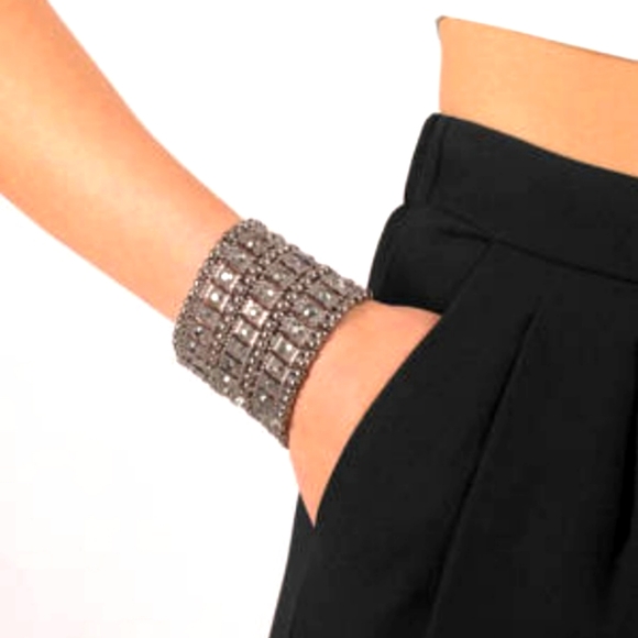 Bling Glam Triple Row Stretch Bracelet - Picture 3 of 3